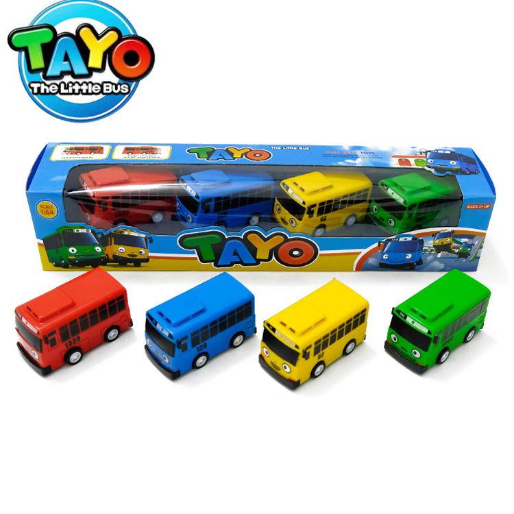 Tayo The Little Bus - xe đồ chơi trẻ em bộ 4 chiếc xe ô tô bằng nhựa