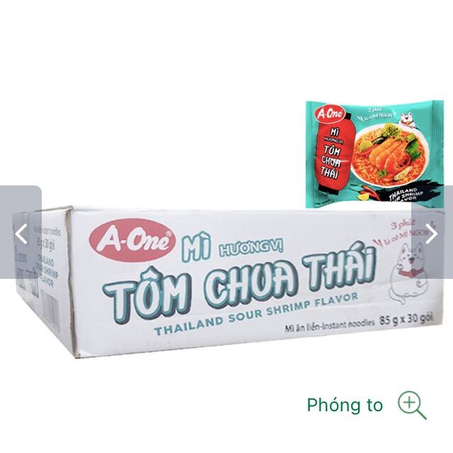 TH 30 GÓI MÌ A ONE TÔM CHUA THÁI 85GR - 26730
