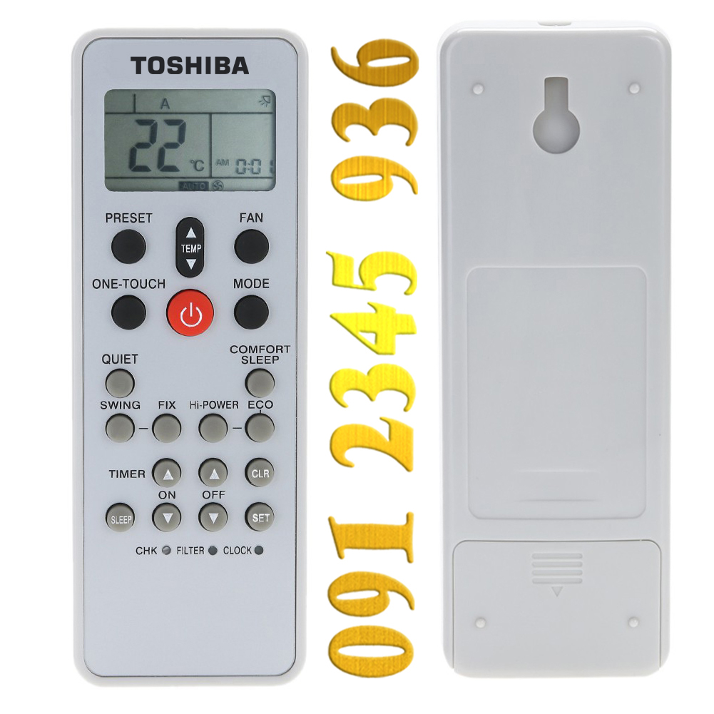 Điều khiển TOSHIBA [HÀNG ĐẸP] cho điều hòa. (Mẫu số 2)