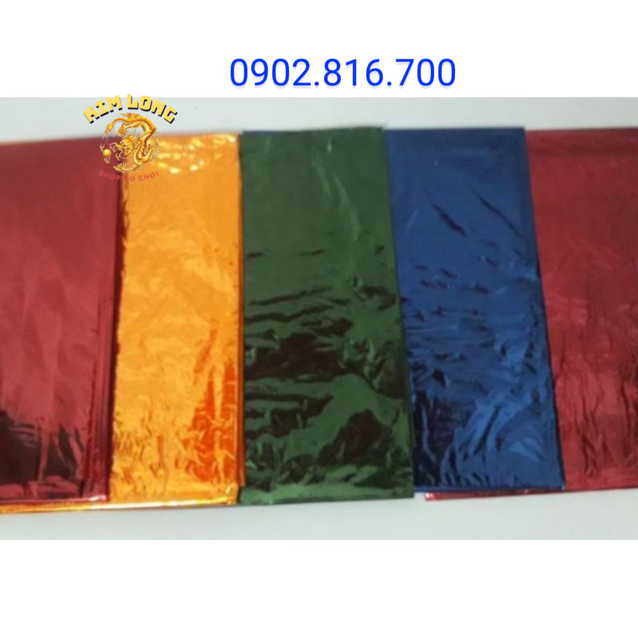 Sét 5 tờ hoặc 1 tờ giấy bóng kiếng đỏ làm lồng đèn trung thu truyền thống