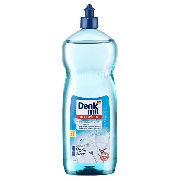 Nước làm bóng bát đĩa Denkmit chai 1000ml dùng cho máy rửa chén bát