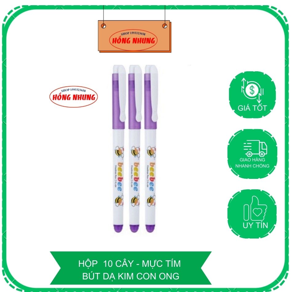 01 cây bút dạ kim beebee fl-04 màu tím