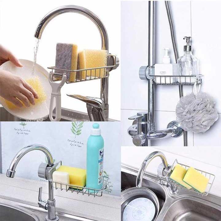 [HCM]Khay inox gắn vòi rửa chén