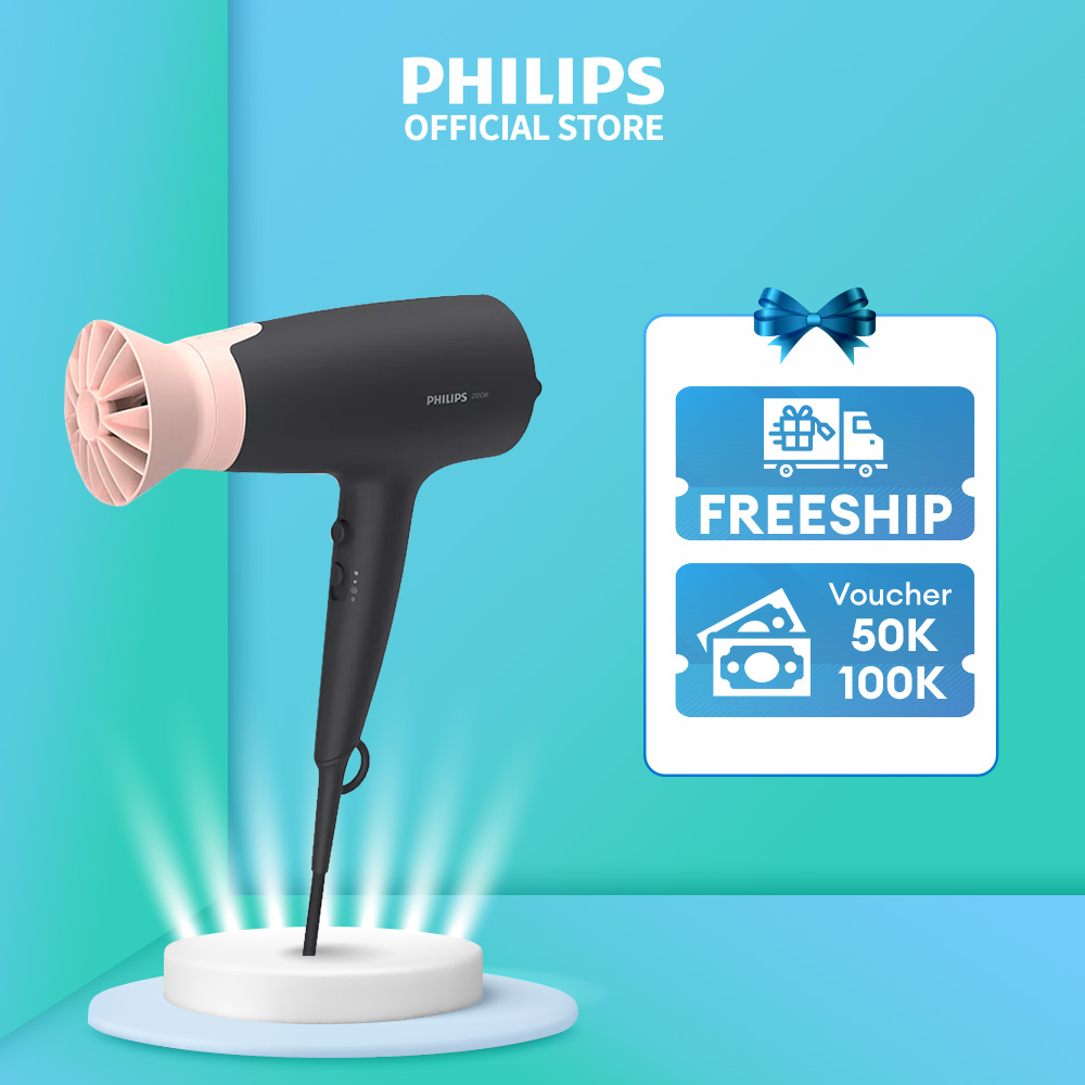 Máy sấy tóc Philips BHD350/10 - Sấy khô tóc mạnh mẽ - Chính hãng - 20 triệu ion chăm sóc tóc - công suất 2100W bảo hành chính hãng 2 năm