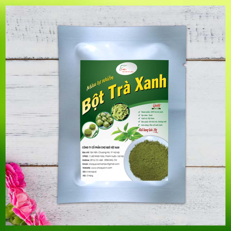 Bột trà xanh nguyên chất gói 20g