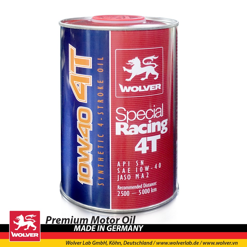 [Có sẵn] Nhớt Wolver Racing 4T tổng hợp 10W40 lon 1L/800ml, nhớt xe máy/xe côn tay Wolver racing 10W40 giá rẻ khách tùy chọn lon 800ml hoặc 1L