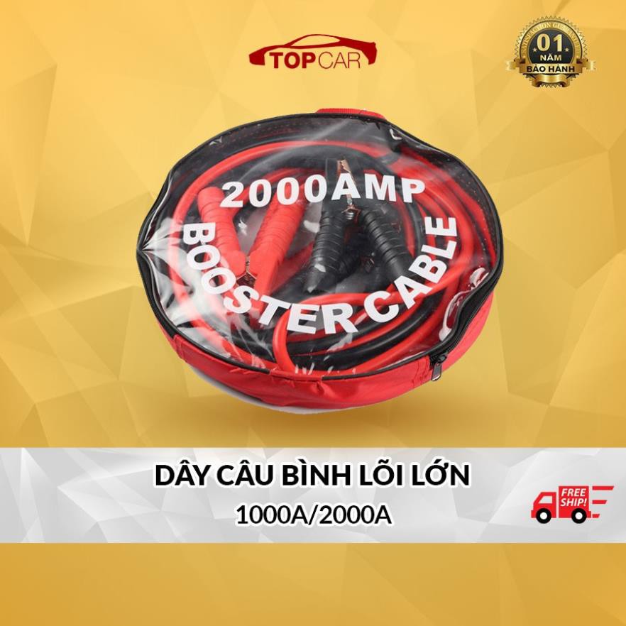 ⚡CẦN THIẾT⚡Dây Câu Bình Ắc Quy Ô Tô Lõi Đồng SIÊU TO - 1000A/2000A Kích Điện Ắc Quy Cứu Hộ Ô Tô 2 Mét