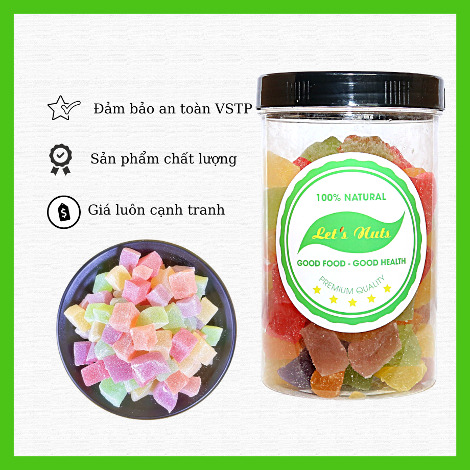 HCMKẹo dẻo sữa trái cây đặc sản Đà Lạt lon pet 500g sang trọng hợp vệ sinh