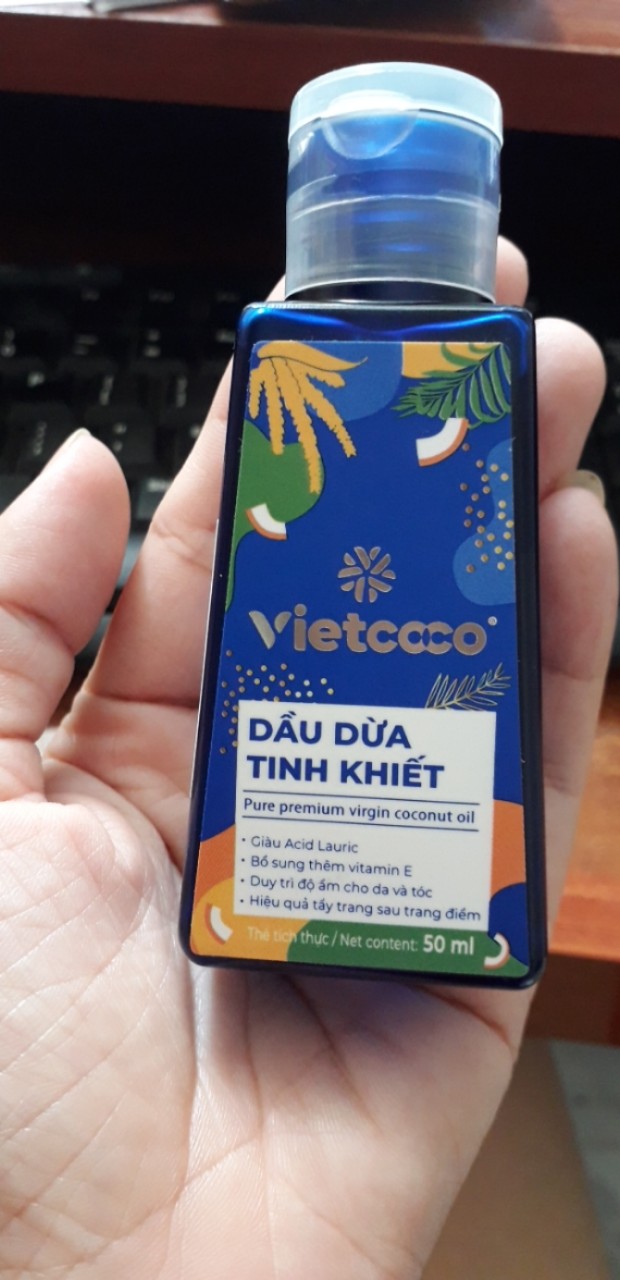 Dầu dừa Tinh khiết Vietcoco 50ml dưỡng da, dưỡng tóc