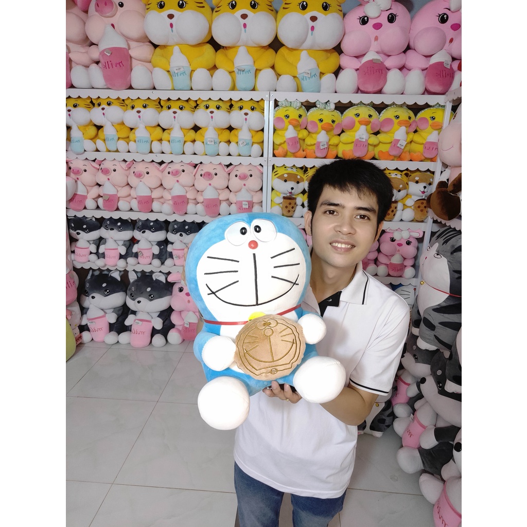 Gấu Doraemon Ôm Bánh Kèm Chăn Cao Cấp