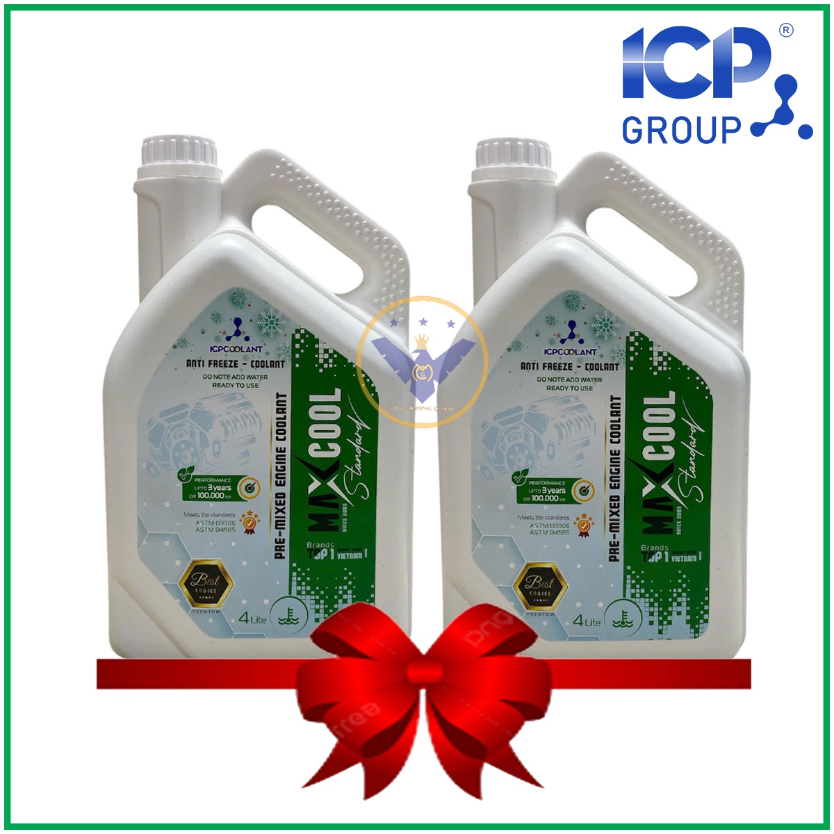 COMBO 2 can nước làm mát động cơ ô tô (màu xanh) Maxcool Stardard Can 4L