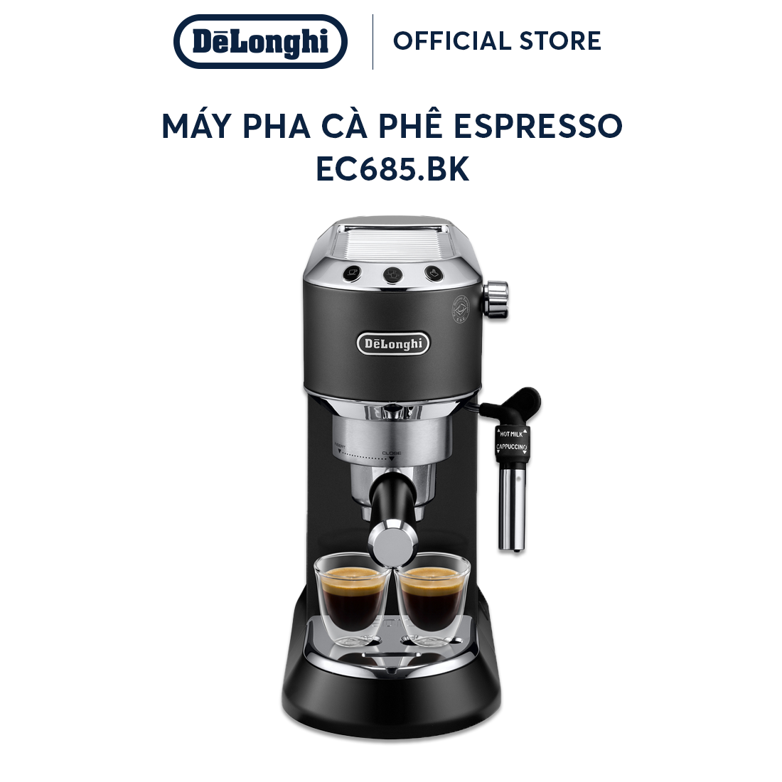 Máy Pha Cà Phê DeLonghi EC685 Dedica Style (M/ R) - Thiết Kế Gọn, Áp Suất 15 Bar - Chính Hãng