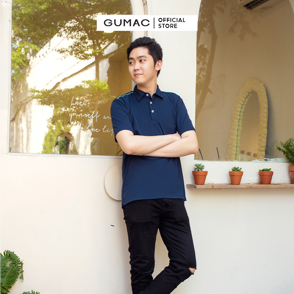 [15 - 17.5 | TẶNG QUÀ đơn từ 499K] Áo polo nam GUMAC ATNC01007 phối vai