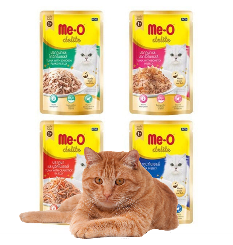Pate Me-o Delite (4 vị) Thức ăn mèo dạng sốt gói 70gr