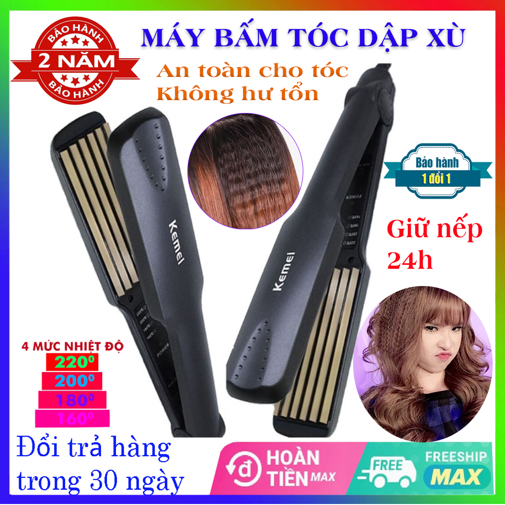 Máy bấm tóc xù máy dập xù chỉnh nhiệt bản lớn 389L  Koremi Việt Nam