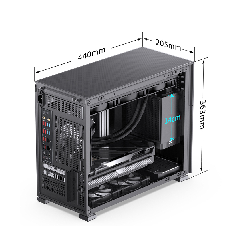 Vỏ case Jonsbo D31 MESH SC Black ( Mini Tower_Màu Đen)