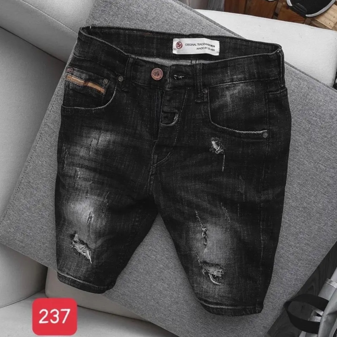 QUẦN SHORT JEAN NAM MÀU XANH NHẠT CO GIÃN CAO CẤP TIENFASHION26 (ảnh thật shop tự chụp) Ms140