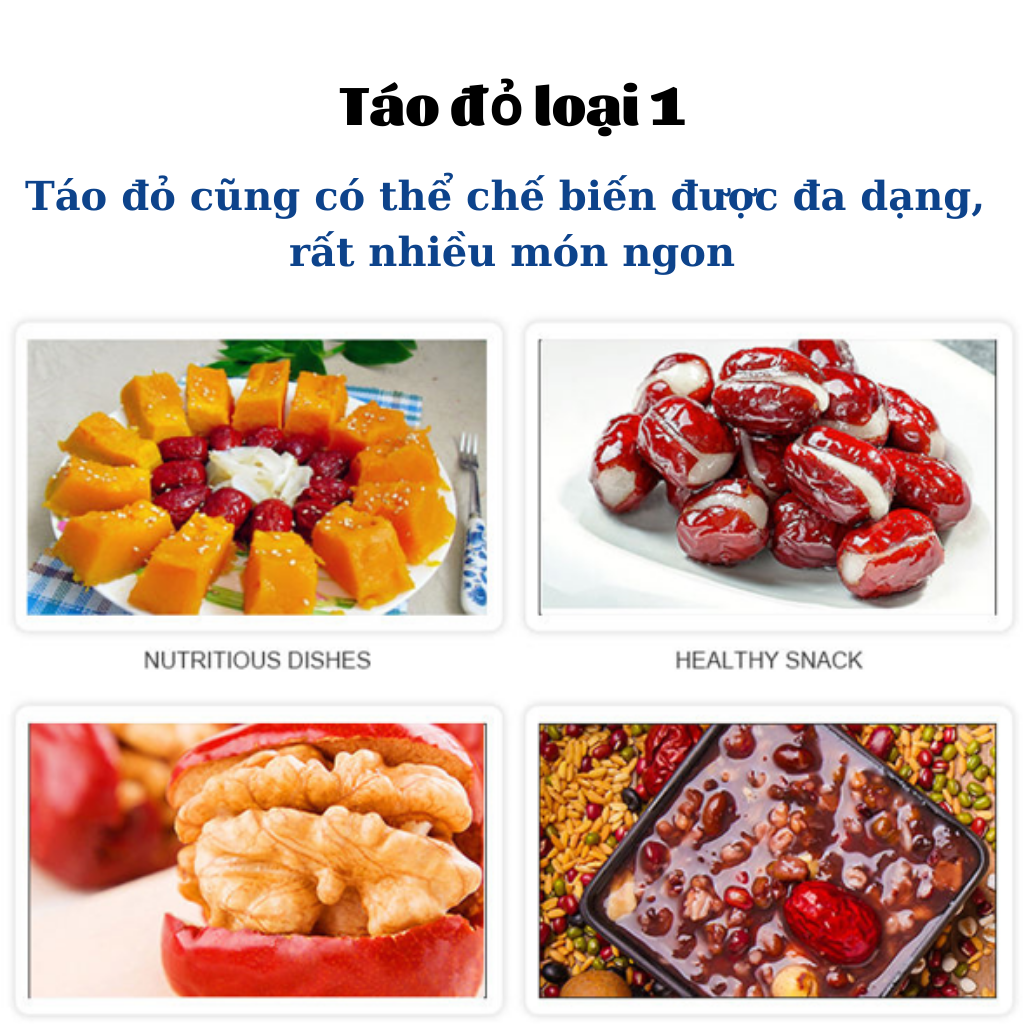 Táo đỏ sấy lạnh Robi Mart gói 500gr - Quả to tròn hàng loại 1 chính hãng