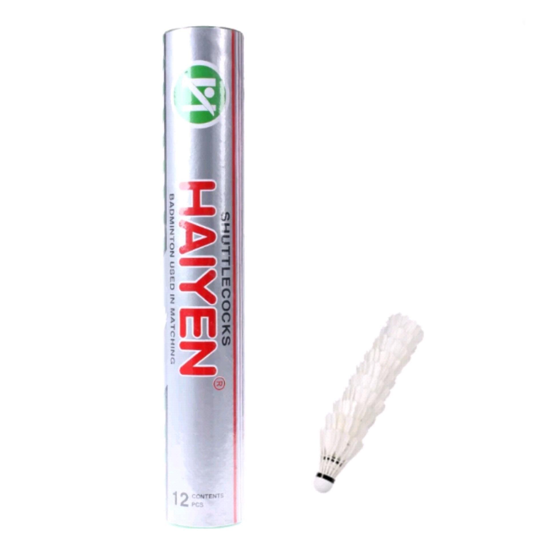 QUẢ CẦU LÔNG HẢI YẾN BẠC (12 quả) - (được làm từ lông gia cầm tự nhiên, bền, nhẹ đặc trưng)