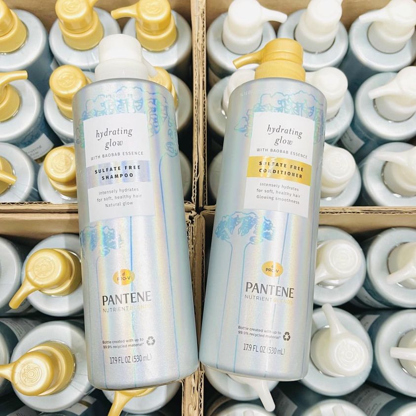 Gội xả pantene hydrating glow sulfate free 530ml - sản phẩm tốt, chất lượng cao, hot trên thị trường được ưa chuộng hiện nay, hàng chuẩn đảm bảo cho khách yêu trải nghiệm