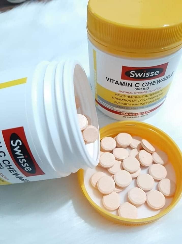 Swisse vitamin C chewable 500mg lọ 310 viên