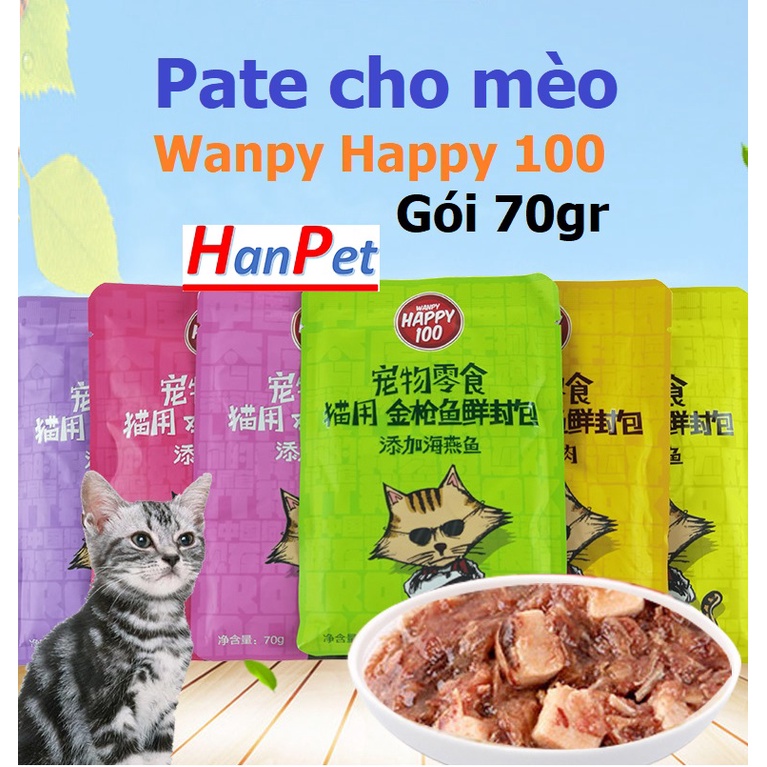 Pate cho mèo Wanpy Happy 70gr