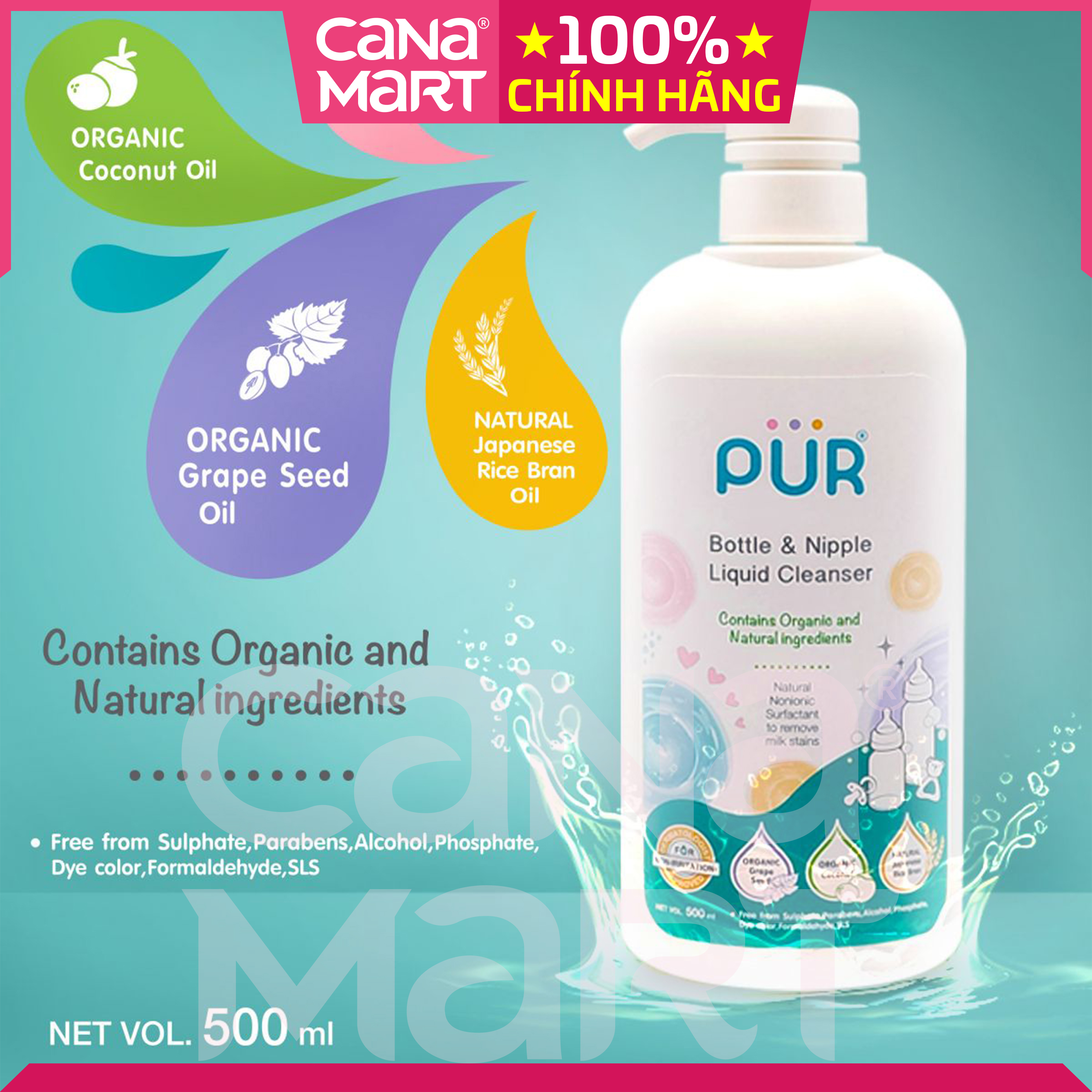 Túi nước rửa bình sữa Pur 450ml (2403)