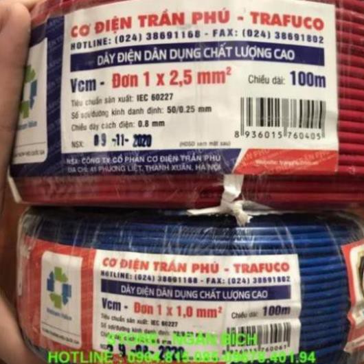 ( Hàng Chính Hãng ) Dây Điện Đơn TRẦN PHÚ Hàng Chính Hãng ( bán theo mét )