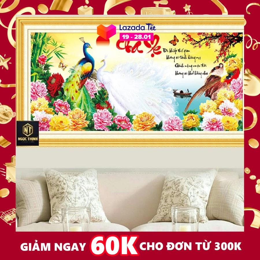 Tranh đính đá mẫu mới Cha Mẹ-KT: 106x50