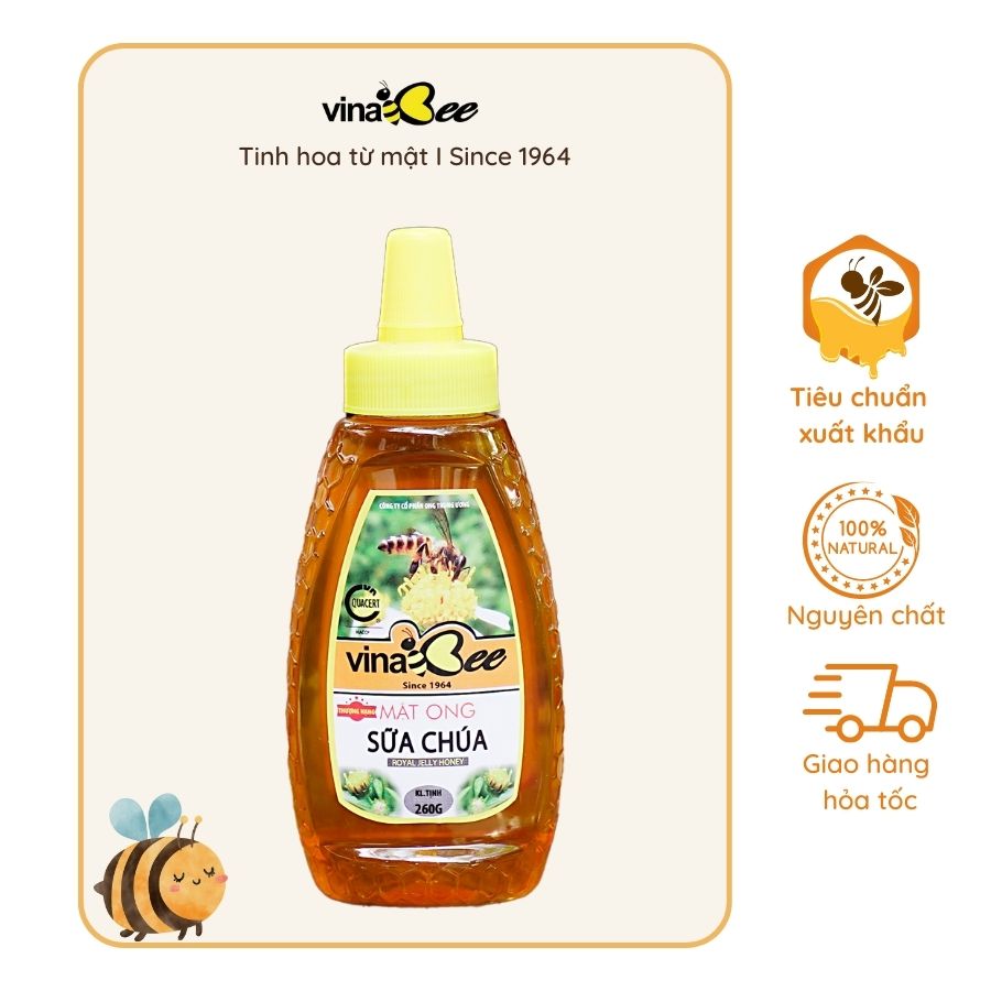 Mật ong sữa chúa Vinabee 260g