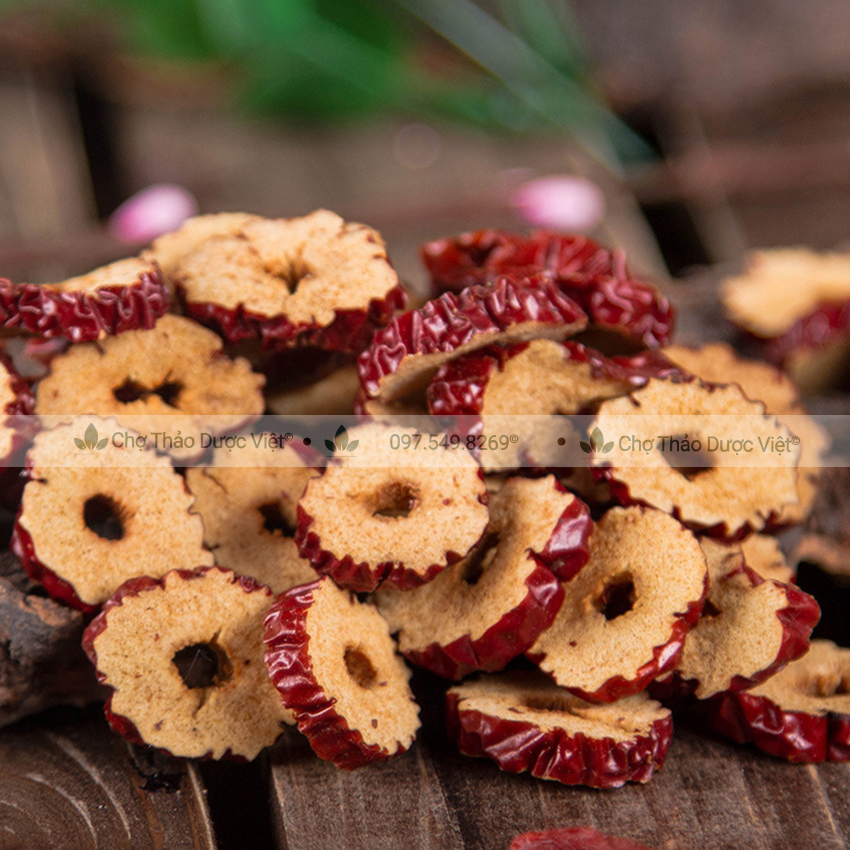 Táo đỏ thái lát 100g, trà táo đỏ sấy giòn, không vụn, dùng pha trà, chưng yến, nấu chè dưỡng nhan