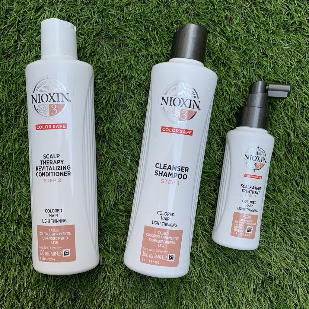 Bộ kit dầu gội xả và tinh dầu nioxin chống rụng tóc system 3 300ml x2 +100ml