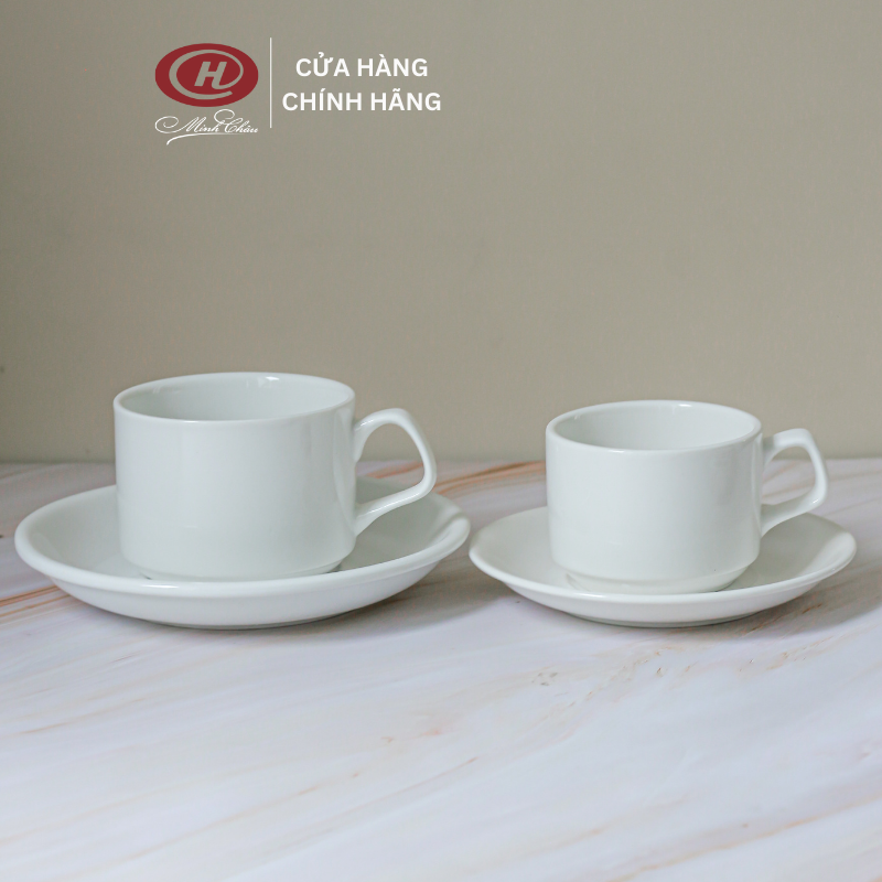 Tách Cafe 140ml Trắng Trơn - Sứ Minh Châu - CN02