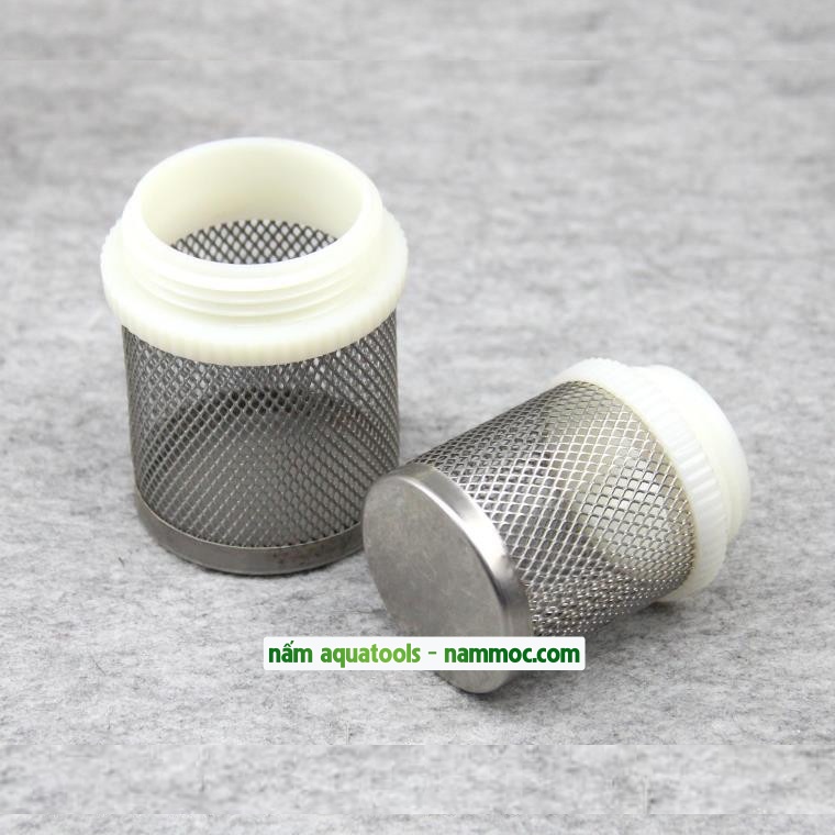 Đầu bịt đáy - chặn cá tép con / lưới lọc inox ren ngoài f20 f32 | phụ kiện thuỷ sinh nấm aquatools
