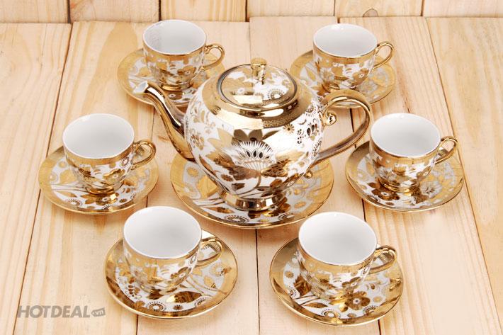 {XẢ KHO GIÁ SIÊU RẺ} BỘ TÁCH TRÀ HOA VĂN NHỦ VÀNG  SIÊU ĐẸP SIÊU SANG TRỌNG SIÊU ĐẲNG CẤP