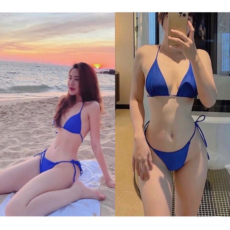 Bikini basic màu xanh coban sang chảnh.