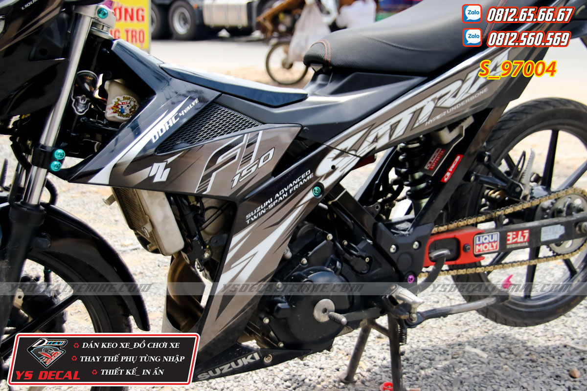 Tem rời Satria,Raider fi xám đen. Có thể đổi màu
