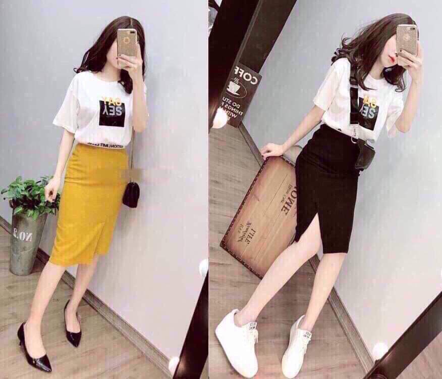 [HCM]Sét áo và chân váy KEMPK Chất liệu vải thun cát thoáng mát có độ co giãn tốt Giúp bạn thoải mái khi vận động Đầm được thiết kế đẹp phù hợp với xu hướng hiện nay tt20