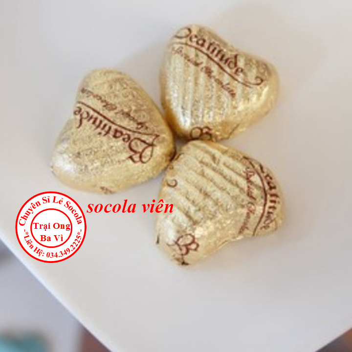Socola Đen Viên Hình Trái Tim Túi 20 Viên