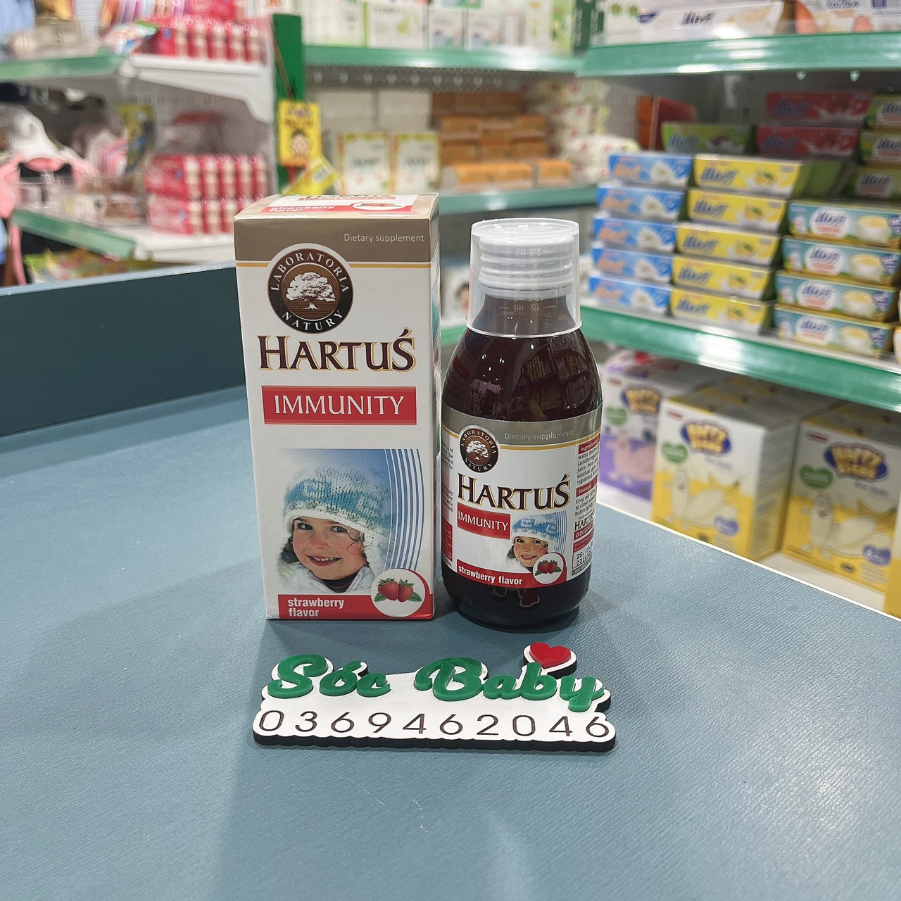 Siro tăng đề kháng Hartus Immunity 150ml vị dâu - 𝐒ó𝐜 𝐁𝐚𝐛𝐲 𝐌𝐎𝐌 𝐀𝐍𝐃 𝐁𝐀𝐁𝐘