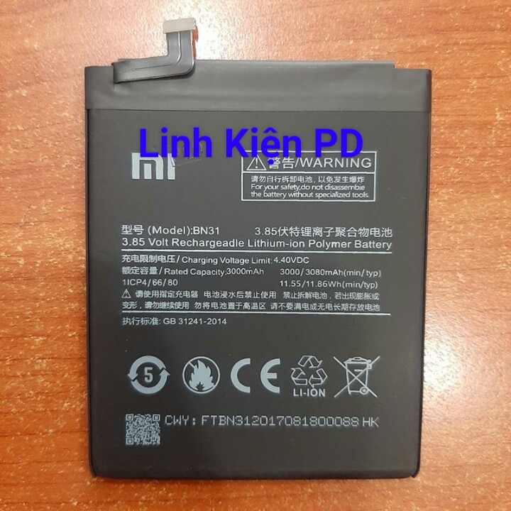 Pin điện thoại Xiaomi Redmi Note 5A BN31
