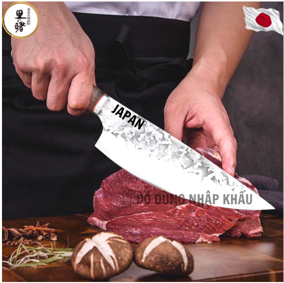 Dao chặt xương Japan cán ốp gỗ cao cấp