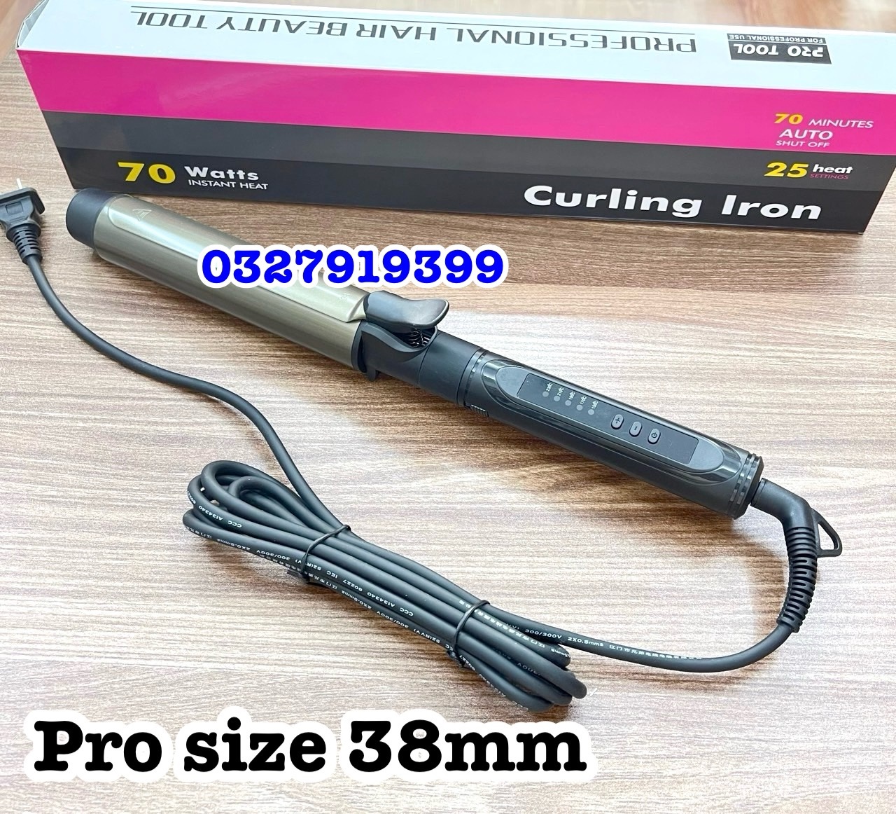 HQ PRO Máy uốn tóc xoay trục đủ size 9-32mm xoăn xù mì chỉnh nhiệt 170-230°C chất liệu gốm ion âm bảo hành 3 tháng