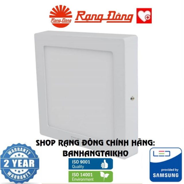 Đèn led ốp trần vuông rạng đông 12w 17x17 , chipled samsung, model: d ln08l 17x17/12w
