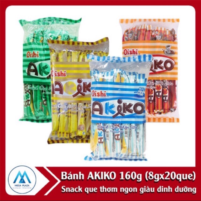BÁNH QUE AKIKO OISHI ĐỦ VỊ (GÓI 20 QUE BÁNH)