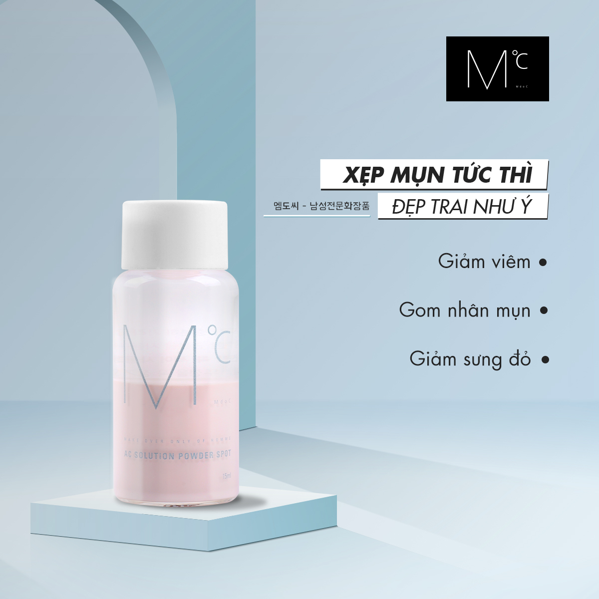 [HCM]Chấm Mụn MdoC AC Solution Powder Spot 15ml - Mụn Nam