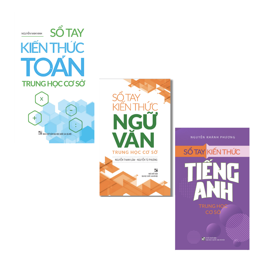 Sách: combo sổ tay kiến thức trung học cơ sở: toán + ngữ văn + tiếng anh