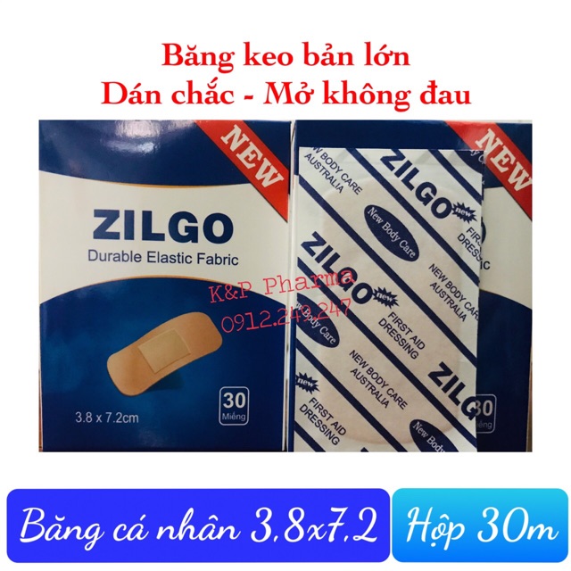 ✅ băng cá nhân zilgo bản lớn 3,8 x 7,2 cm - dính chắc, thông thoáng, mở không đau