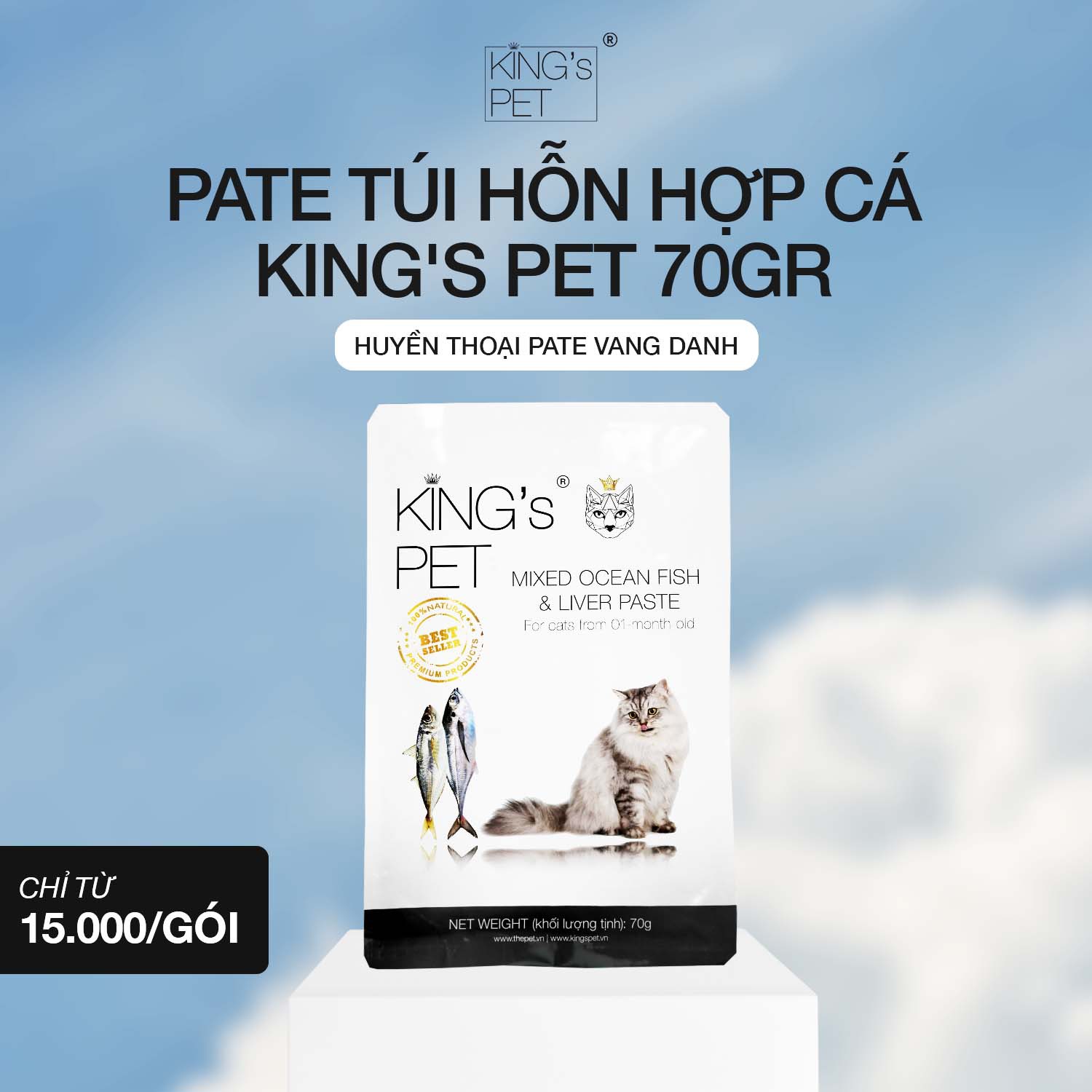 [HOT] Pate King's Pet Gói 70g Cho Mèo Mọi Lứa Tuổi - [Nông Trại Thú Cưng]