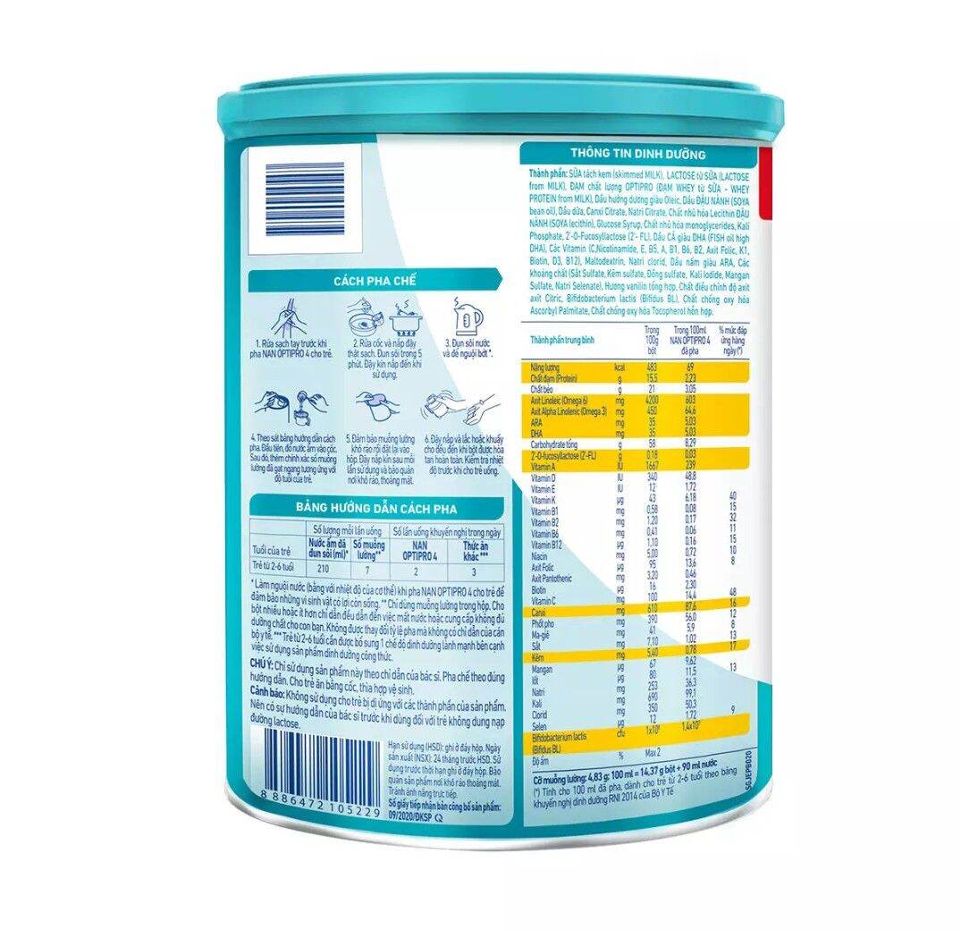 Sữa Nan OPTIPRO 4 ---- 1,6Kg (Date:12/2024)